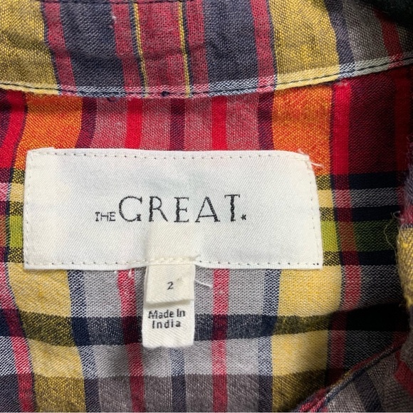 THE GREAT. The Cottage Plaid Button Down Shirt - Picture 5 of 7